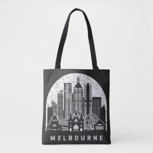 Melbourne Australia Skyline Tote Bag