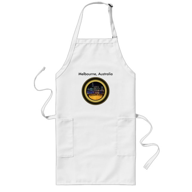 Melbourne Australia Skyline with City Lights Long Apron (Front)