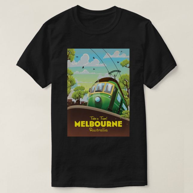 Melbourne Australia Tram  T-Shirt (Design Front)
