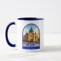 Melbourne Australia Travel Art Vintage