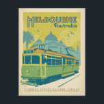 Melbourne, Australia - Trolley Postcard<br><div class="desc">Anderson Design Group is an award-winning illustration and design firm in Nashville,  Tennessee. Founder Joel Anderson directs a team of talented artists to create original poster art that looks like classic vintage advertising prints from the 1920s to the 1960s.</div>
