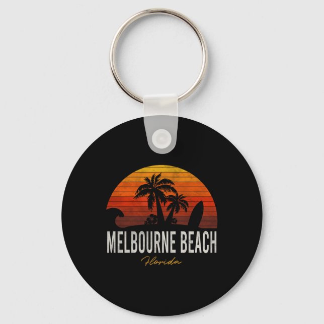 Melbourne Beach Florida Fl Palms Vacation Surf Sun Key Ring (Front)