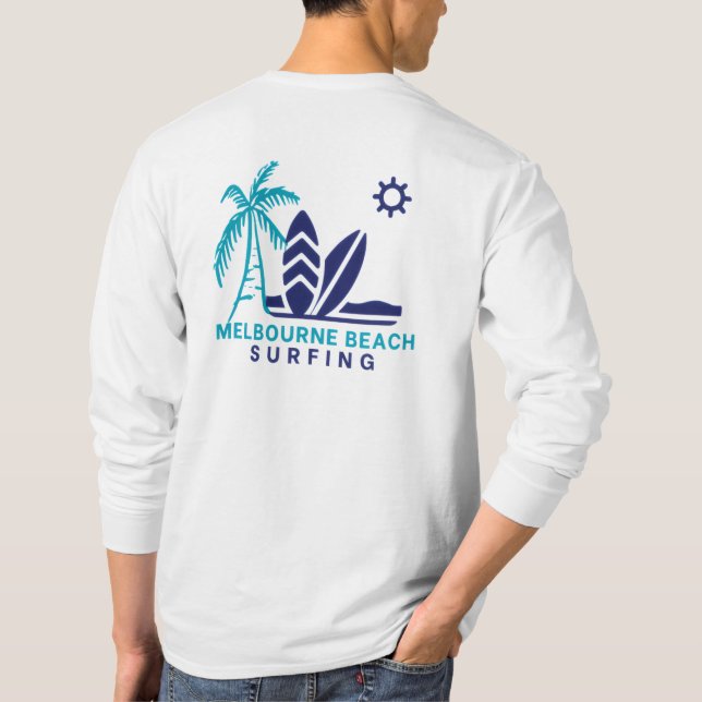 Melbourne Beach Florida Surfing T-Shirt (Back)
