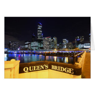 Melbourne CBD Queens Bridge City Lights