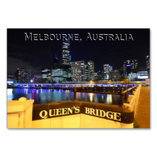 Melbourne CBD Queens Bridge City Lights Table Number