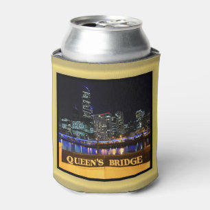 Melbourne City Lights Queen's Bridge Souvenir Can Cooler
