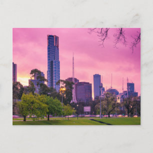 Melbourne City Pretty in Pink Postcard