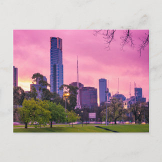 Melbourne City Pretty in Pink Postcard
