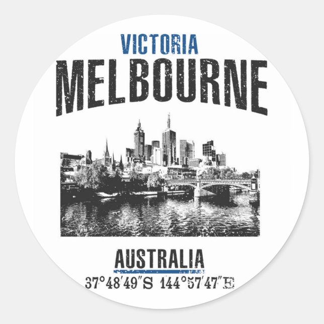 Melbourne Classic Round Sticker (Front)