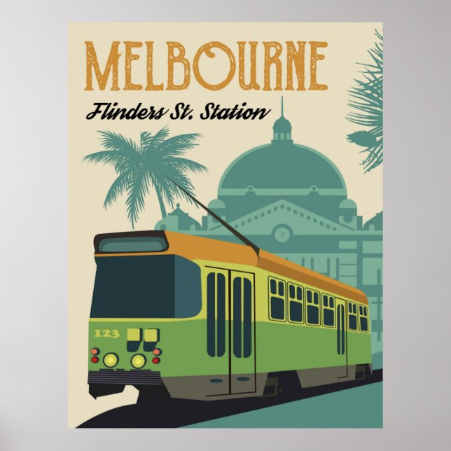Melbourne, Flinders Street Station Tram Poster (Front)