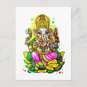 Melbourne Graffiti Street Art Ganesh Elephant Neon Postcard