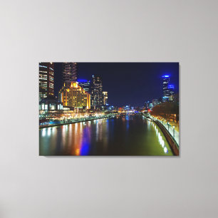 Melbourne in night canvas print