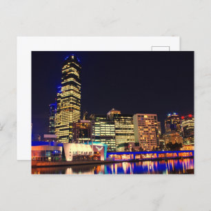 Melbourne in night postcard
