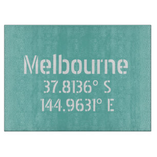 Melbourne Latitude Longitude Cutting Board