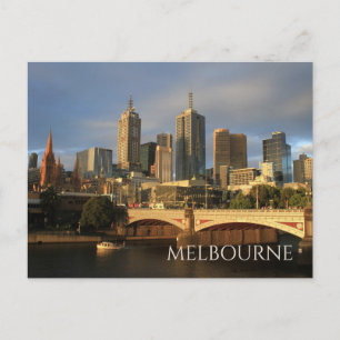 Melbourne Skyline, Princess Bridge, Yarra River Postcard