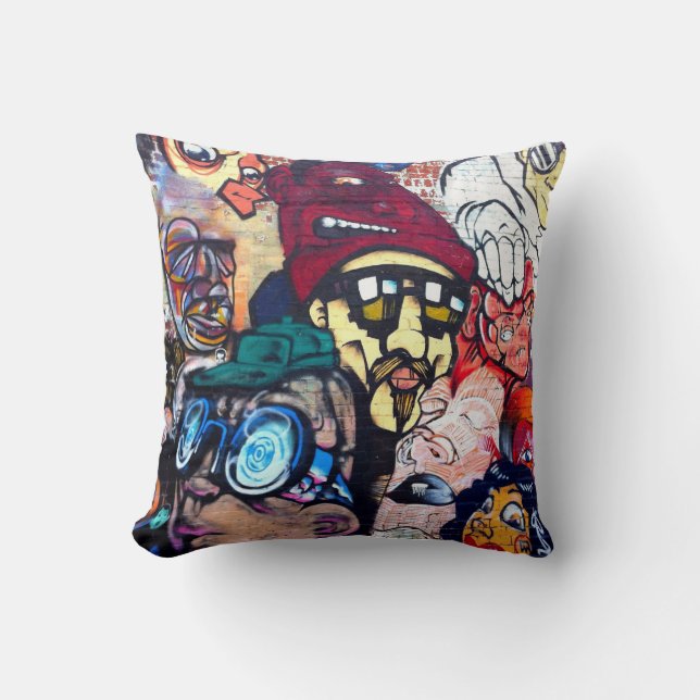 Melbourne street art / grafitti throw pillow (Front)