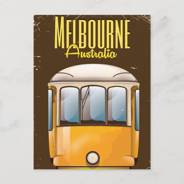 Melbourne Tram Australia vintage travel poster Postcard (Front)