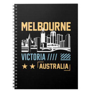 Melbourne Victoria Australia Skyline Travel Graphi Notebook