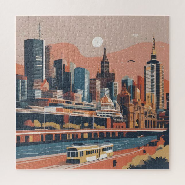 Melbourne vintage poster jigsaw puzzle (Vertical)