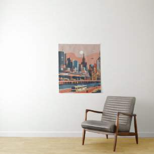 Melbourne vintage poster tapestry