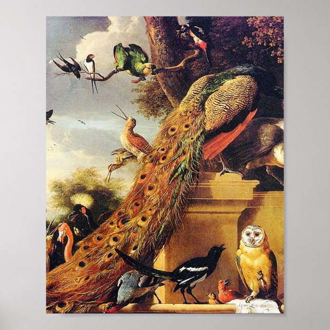Melchior d'Hondecoeter - Birds in a Park Poster (Front)