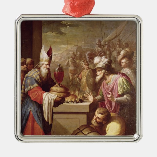 Melchizedek Offering Bread and Wine Metal Tree Decoration (Front)