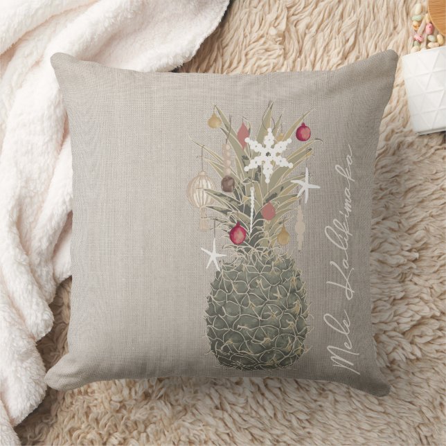 Mele & Island Pine, Hawaiian Style Christmas Cushion (Blanket)