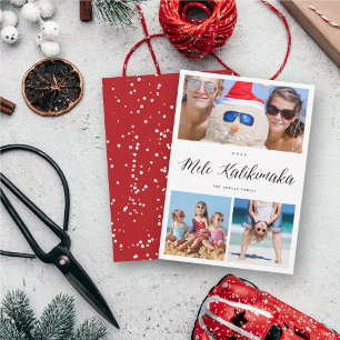Mele Kalikimaka 3 Photo Collage Christmas Card