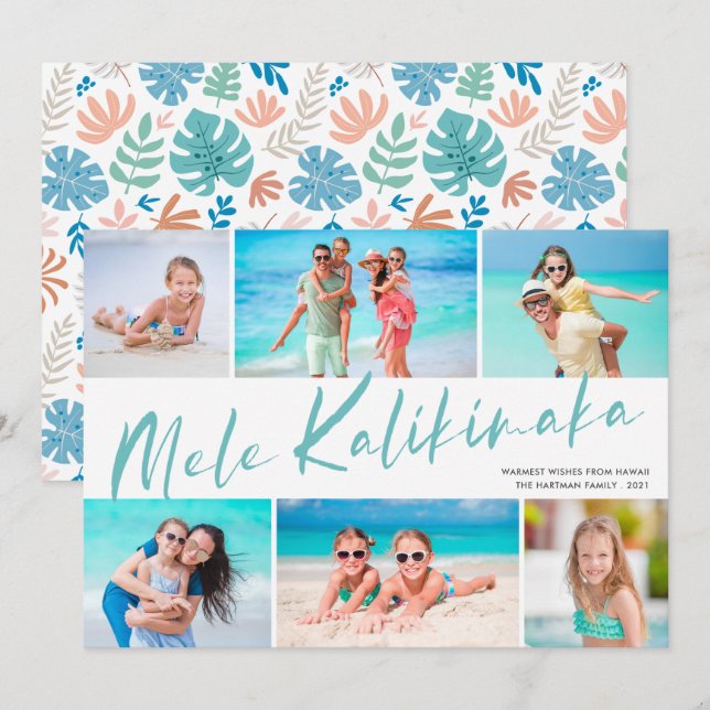 Mele Kalikimaka 6 Photo Collage Christmas Holiday (Front/Back)