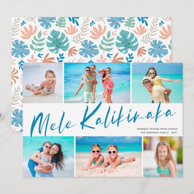 Mele Kalikimaka 6 Photo Collage Christmas Holiday (Front/Back)