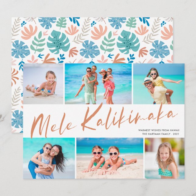 Mele Kalikimaka 6 Photo Collage Christmas Holiday (Front/Back)