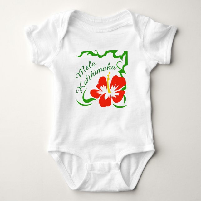 Mele Kalikimaka Baby Bodysuit (Front)