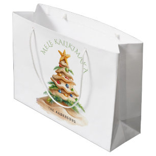 Mele Kalikimaka Beach Christmas Tree Large Gift Bag