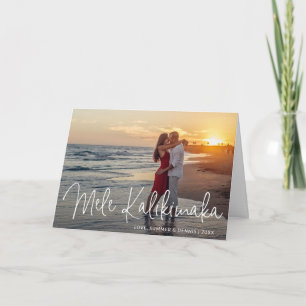Mele Kalikimaka Beach Photo Elegant Christmas Holiday Card