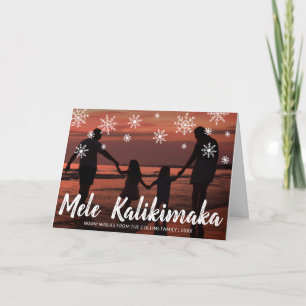 Mele Kalikimaka Beach Photo Modern Christmas Holiday Card