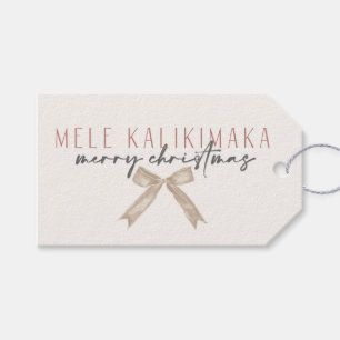 Mele Kalikimaka Bow, Hawaiian Style Christmas  Gift Tags