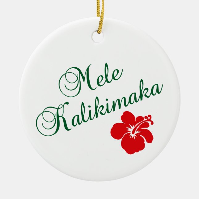 Mele Kalikimaka Ceramic Tree Decoration (Front)