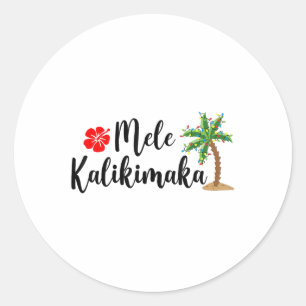 Mele Kalikimaka Christmas Beach Aloha Party Hawaii Classic Round Sticker