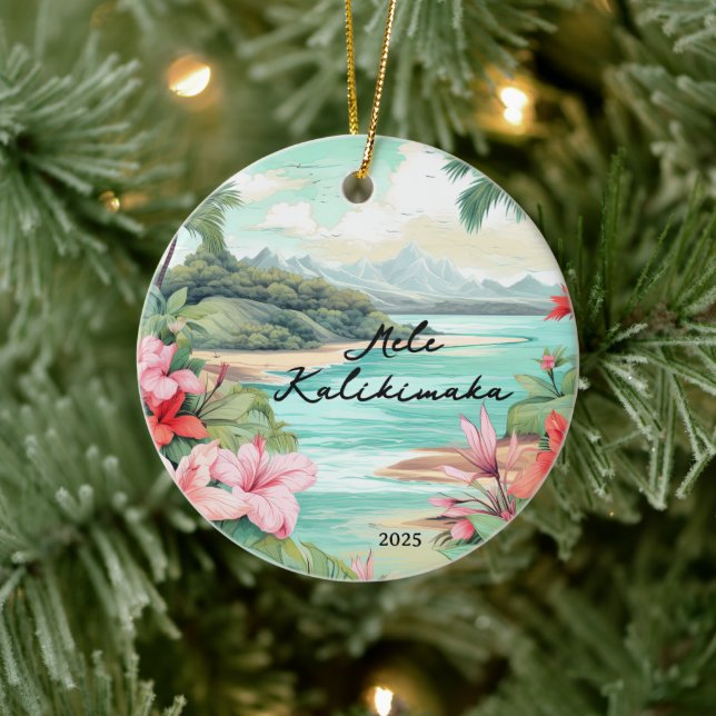 Mele kalikimaka Christmas Ceramic Tree Decoration (Tree)