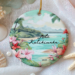 Mele kalikimaka Christmas Ceramic Tree Decoration