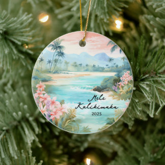 Mele kalikimaka Christmas Ceramic Tree Decoration