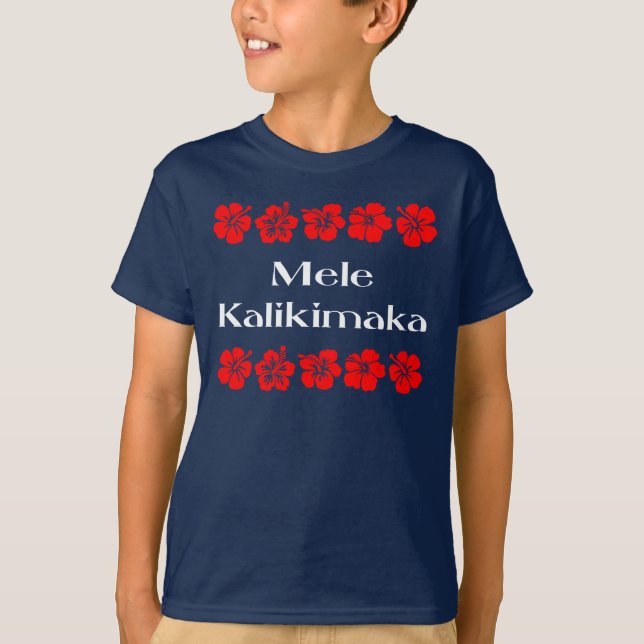 Mele Kalikimaka Christmas Hawaiian Aloha T-Shirt (Front)