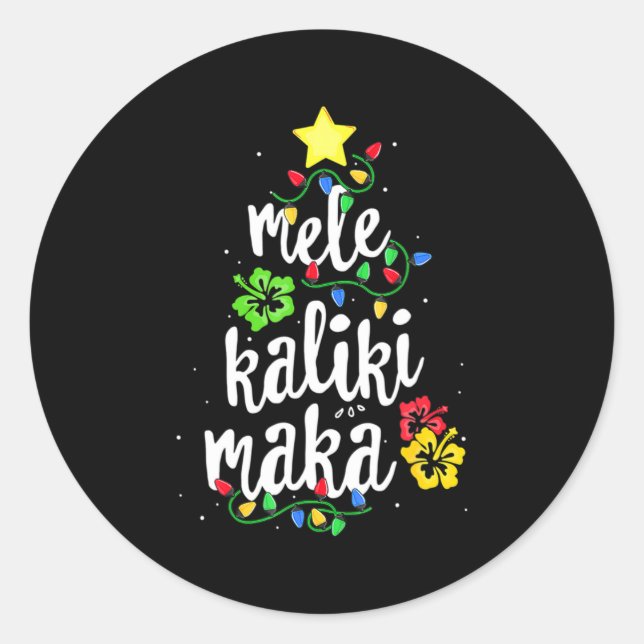 Mele Kalikimaka Christmas Hawaiian  Classic Round Sticker (Front)