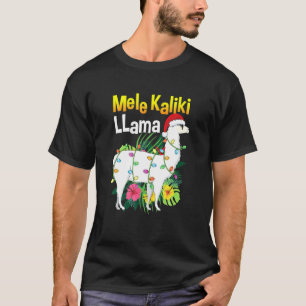 Mele Kalikimaka Christmas Hawaiian Llama X Mas Lig T-Shirt
