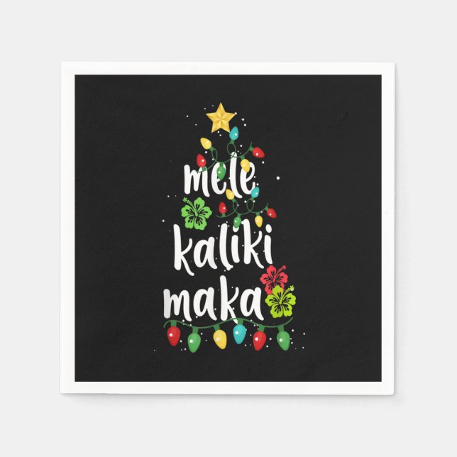Mele kalikimaka Christmas Hawaiian Xmas Napkin (Front)