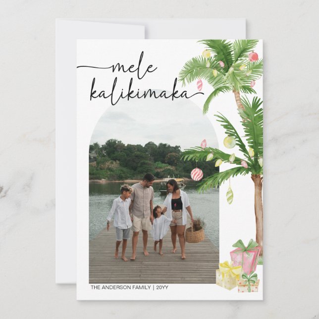  mele kalikimaka christmas Holiday Photo Card  (Front)