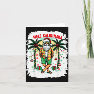 Mele Kalikimaka Christmas In July Hawaiian Santa S Card