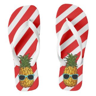 Mele Kalikimaka Christmas in July Pineapple 2021 Flip Flops
