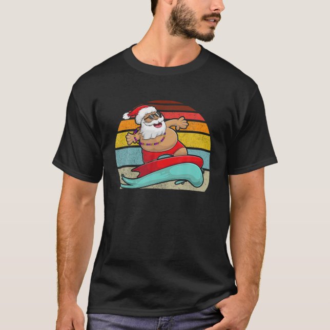 Mele Kalikimaka Christmas Men Apparel Funny Santa T-Shirt (Front)