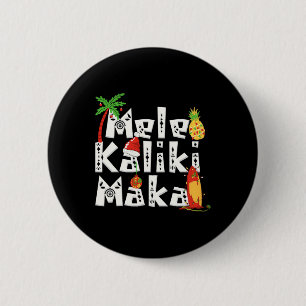 Mele Kalikimaka Christmas Palm Tree Hawaiian Xmas 6 Cm Round Badge